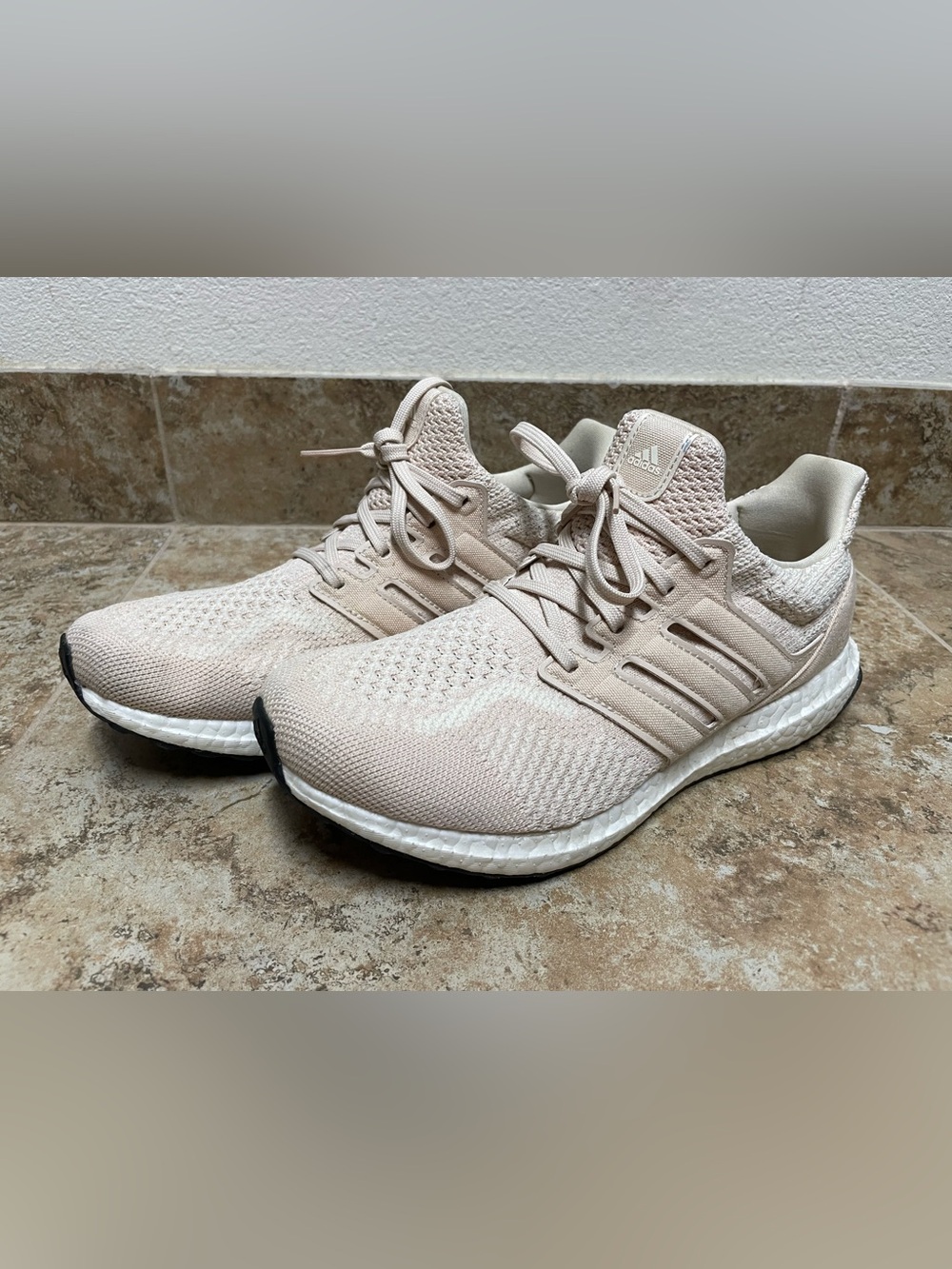 Women’s Adidas UltraBoost sneakers, light beige color, size 8.5M